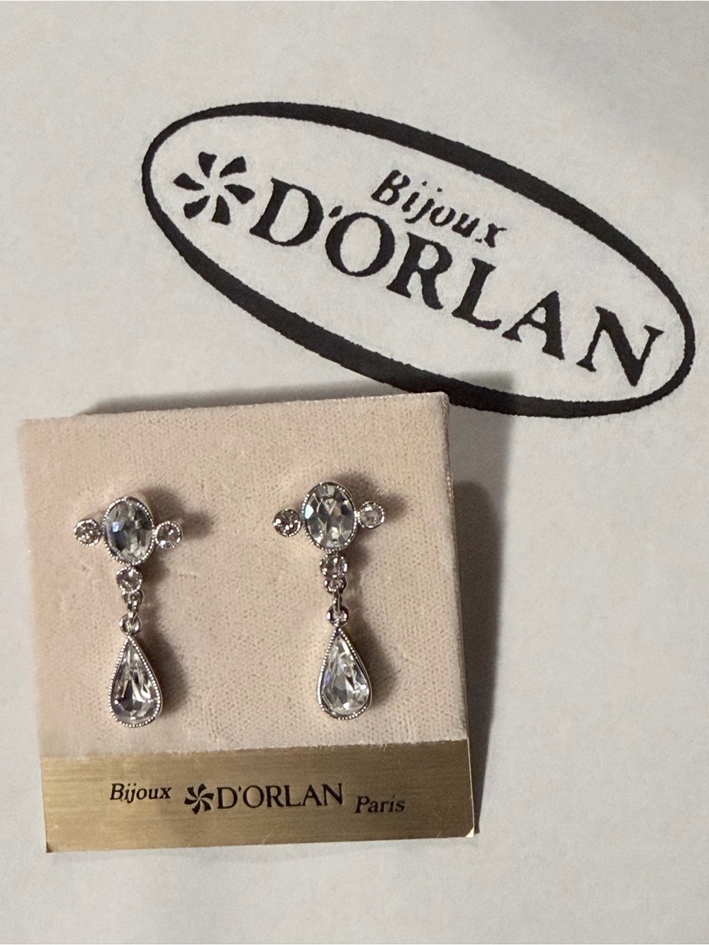 Silver-Tone Swarovski Crystal Drop Earrings